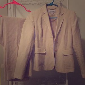 Calvin Klein blush colored linen blend blazer